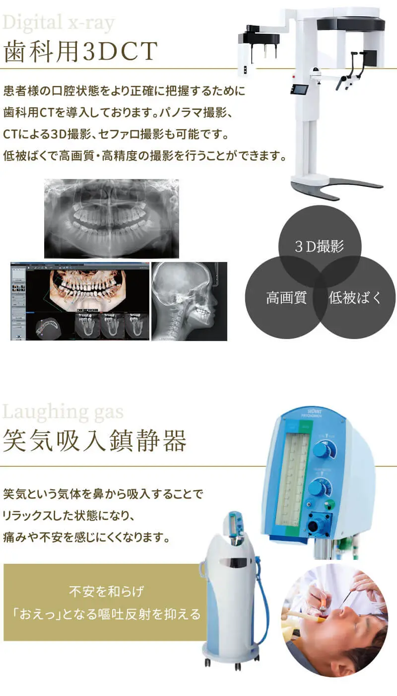 歯科用CT・笑気吸入鎮静器